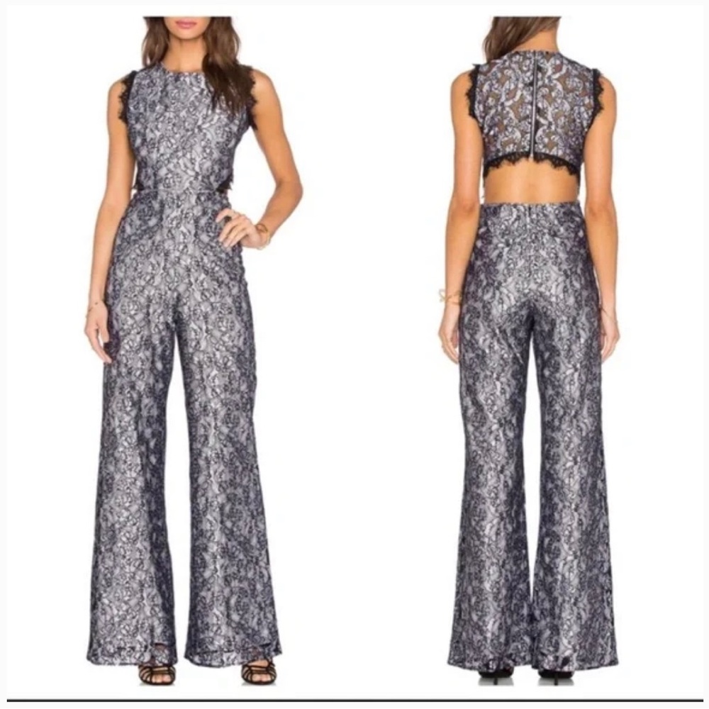 Black and White Lace Jumpsuit Alexis